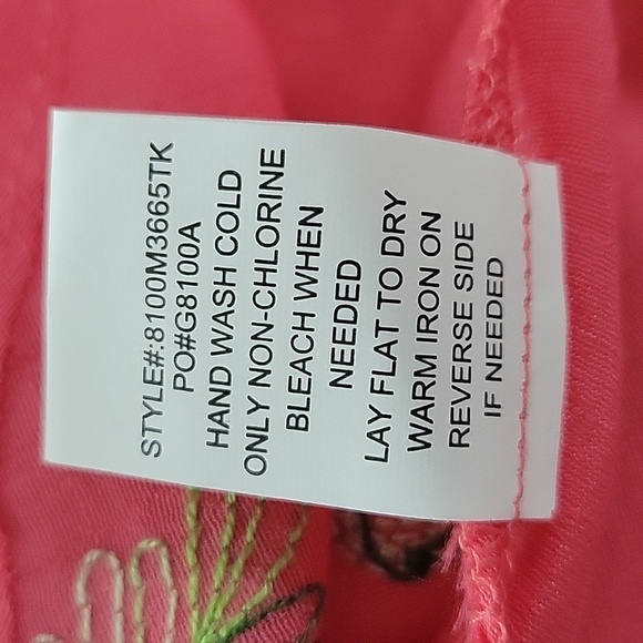 Hope Springs Pink Embroidered Sheer Tunic Blouse Size XL - Picture 7 of 7